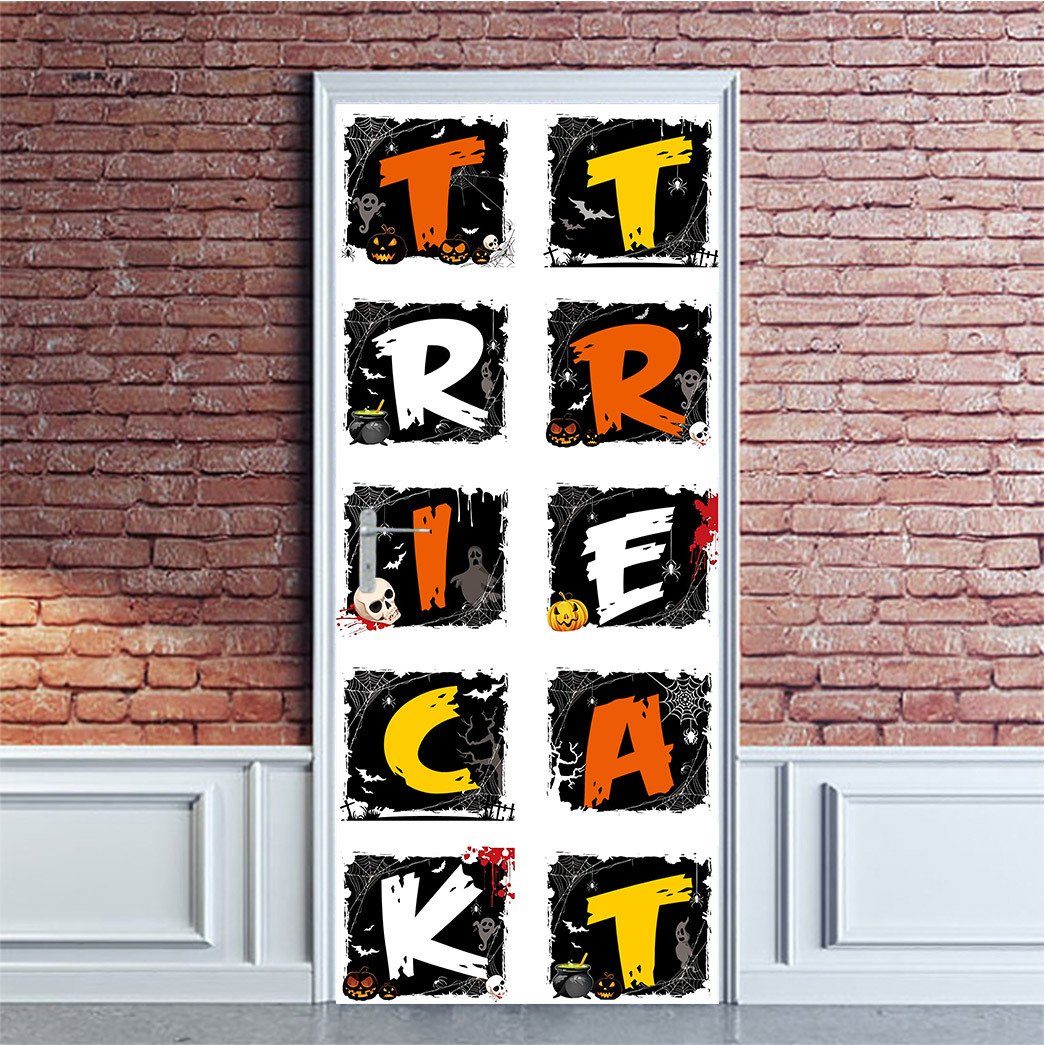 Gearhuman 3D Trick Or Treat Halloween Custom Door Stickers GV230911 Door Stickers