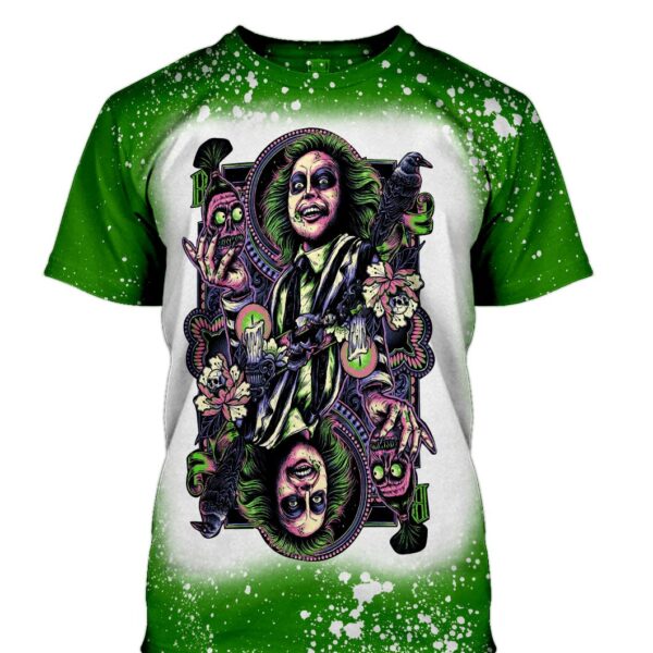 Gearhumans 3D Beetlejuice Suit of Trickery Custom Bleached Tshirt