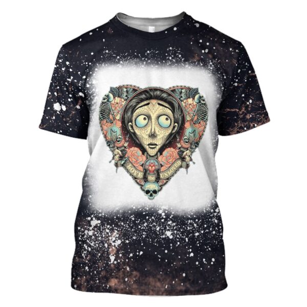 Gearhumans 3D Corpse Bride The Lovely Groom Custom Bleached Tshirt
