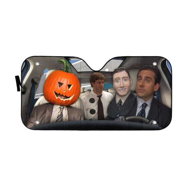 Gearhumans 3D The Office Halloween Michael Jim Dwight Custom Car Auto Sunshade
