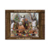 Gearhumans 3D Christmas Farmhouse Horse In Christmas Custom Canvas