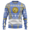 Gearhumans 3D Blue Ninja Mighty Morphin Power Rangers Custom Ugly Long sleeve