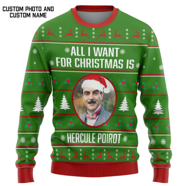 Gearhumans 3D All I Want For Christmas Is My Crush Custom Photo Custom Text Ugly Long sleeve