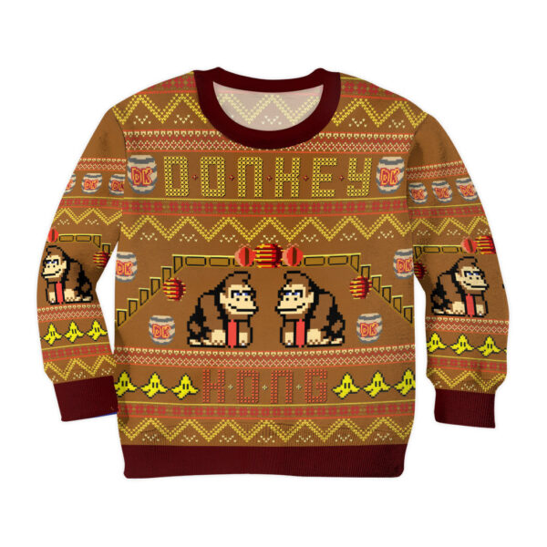 Gearhumans 3D Super Mario Donkey Kong Custom Kid Ugly Sweater