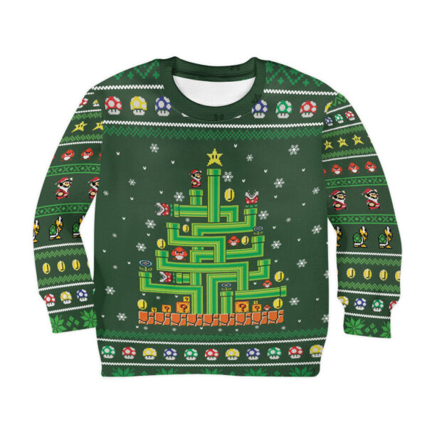 Gearhumans 3D Ugly Mario Christmas Custom Kid Ugly Sweater
