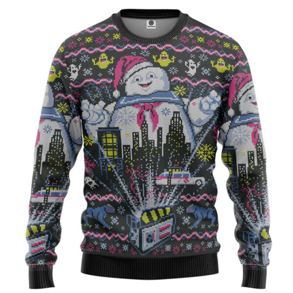 Gearhumans 3D There Is No Santa, Only Zuul Ugly Christmas Custom Ugly Long sleeve