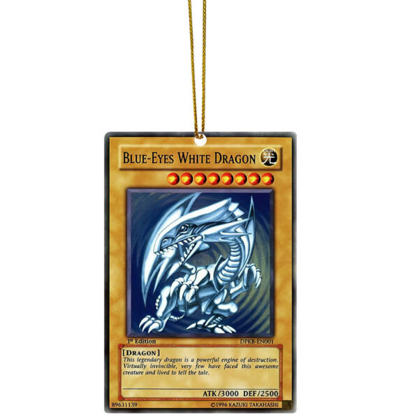 Gearhumans 3D Yu Gi Oh First Edition Blue Eyes White Dragon Custom Ornament