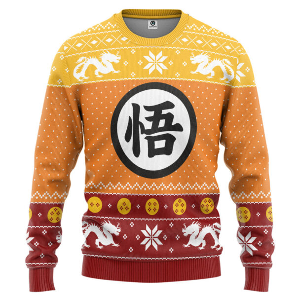 Gearhumans 3D Dragon Ball Z Goku Ugly Christmas Custom Ugly Long sleeve