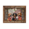 Gearhumans 3D Dachshund Its The Most Wonderful Time Of The Year Custom Canvas