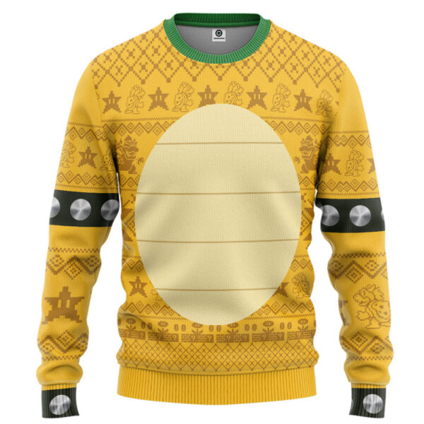 Gearhumans 3D Bowser Ugly Christmas Cosplay Custom Ugly Long sleeve