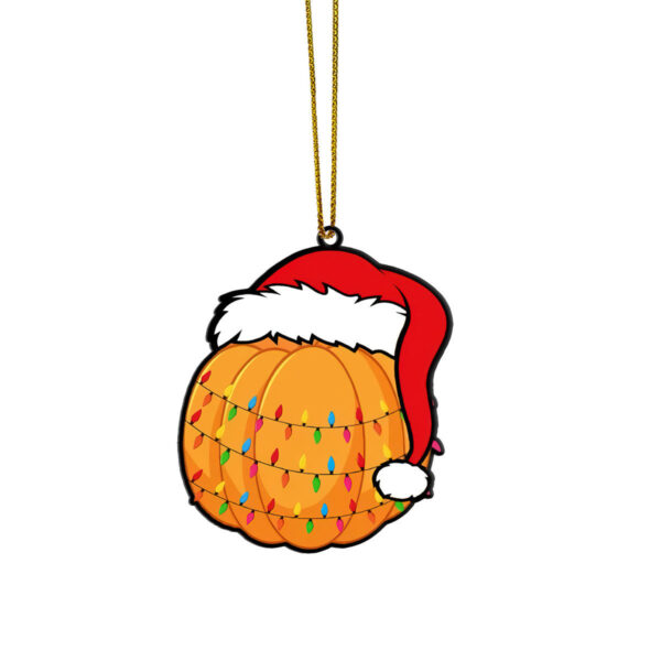 Gearhumans 3D Christmas Santa Hat Pumpkin Fruit Christmas Custom Ornament