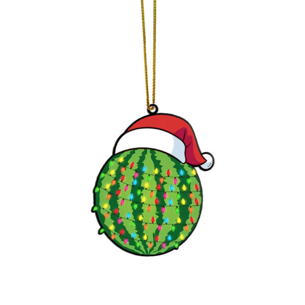 Gearhumans 3D Christmas Santa Hat Watermelon Fruit Christmas Custom Ornament