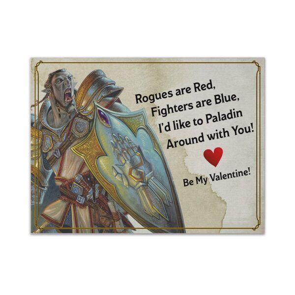 Gearhumans 3D DnD Id Like To Paladin Around With You Valentine Custom Canvas
