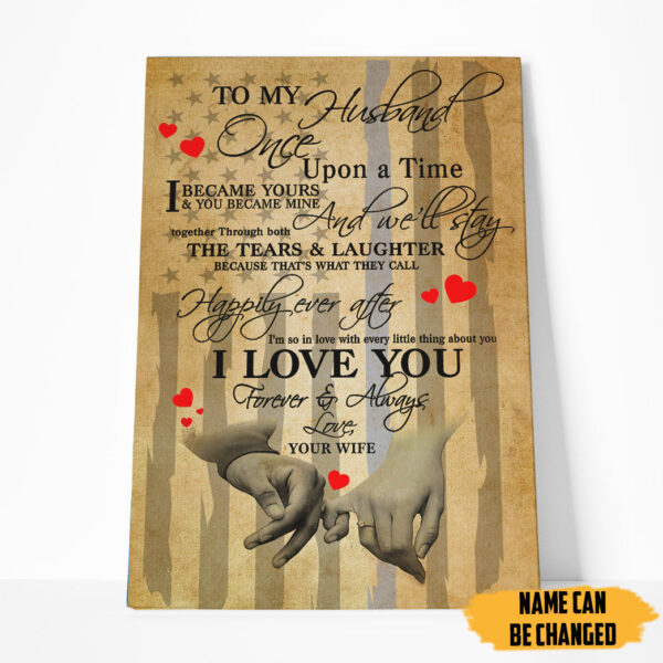 Gearhumans 3D To My Police Husband Custom Name Canvas