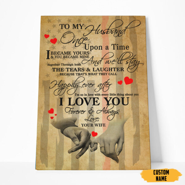 Gearhumans 3D To My Fireman Husband Custom Name Canvas