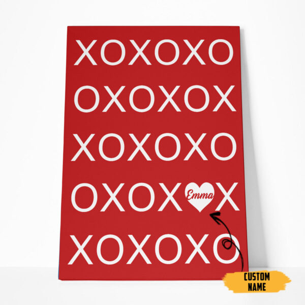 Gearhumans 3D XOXO Custom Name Canvas