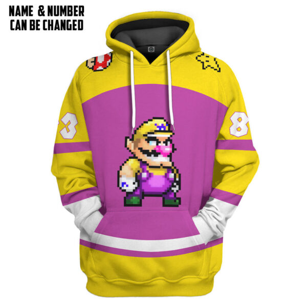 Gearhumans 3D Wario Sports Custom Name Custom Number Hoodie Tshirt Apparel