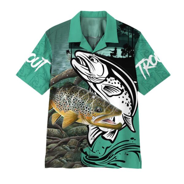 Gearhumans 3D Trout Fishing Custom Hawaiian Shirt