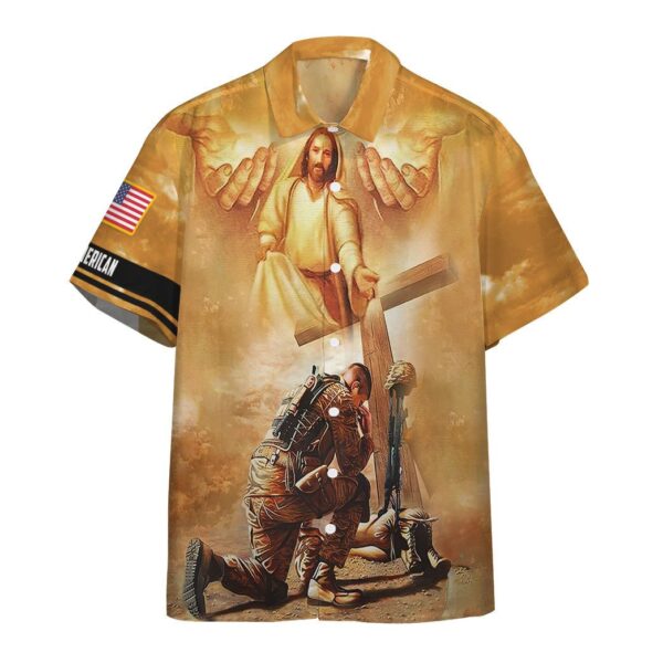 Gearhumans 3D US Veteran Jesus Custom Hawaiian Shirt