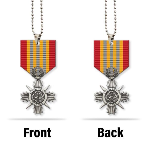 Gearhumans 3D Vietnam Veteran Armed Forces Honor Medal 1st and 2nd Class Device Custom Car Hanging