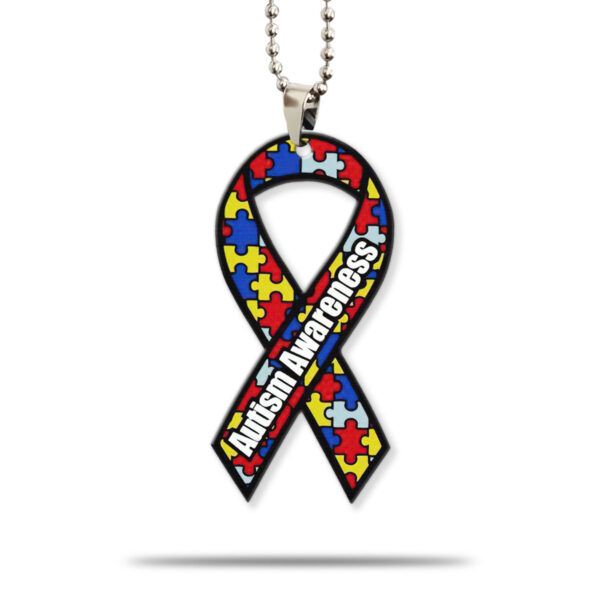Alternative view of Gearhumans 3D Autism Awareness Ribbon Custom Car Hanging