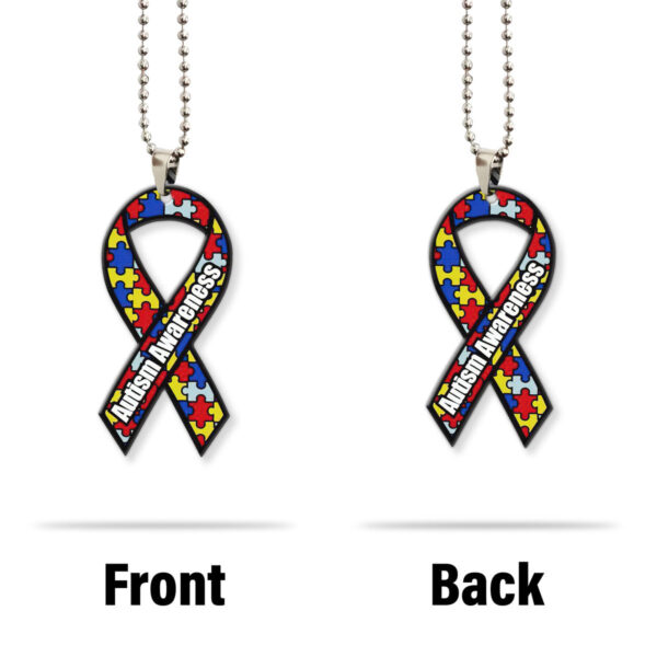 Gearhumans 3D Autism Awareness Ribbon Custom Car Hanging