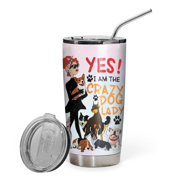 Gearhumans 3D Crazy Dog Lady Custom Name Tumbler