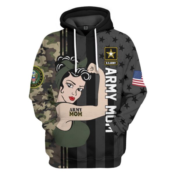 Gearhumans 3D Army Mom Mothers Day Custom Tshirt Hoodie Apparel