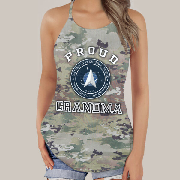 Gearhumans 3D US Space Force Custom Cross Tank Top