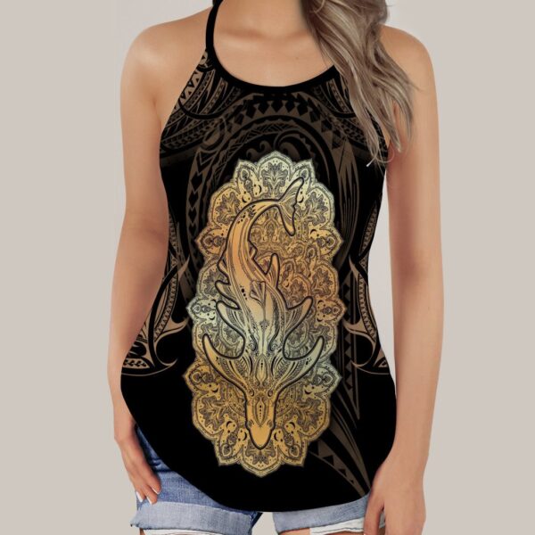 Gearhumans 3D The Shark Spirit Animal Custom Cross Tank Top