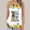 Gearhumans 3D Sunflower Special Yorksie Dog Mom Custom Tank Top