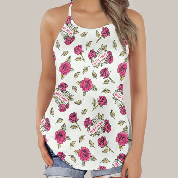 Gearhumans 3D Best Mom Mothers Day Custom Criss Cross Tank Top