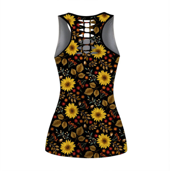 Alternative view of Gearhumans 3D Stepmomsaurus Dinosaur Sunflower Stepmom Custom Hollow Tank Top