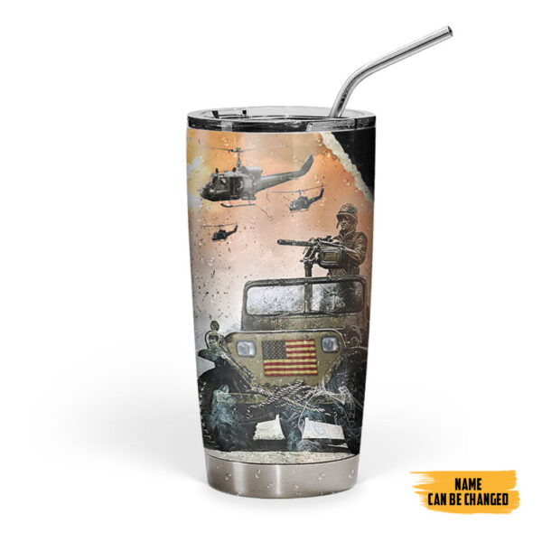 Gearhumans 3D Veterans Army Gift Memorial Day Custom Name Tumbler