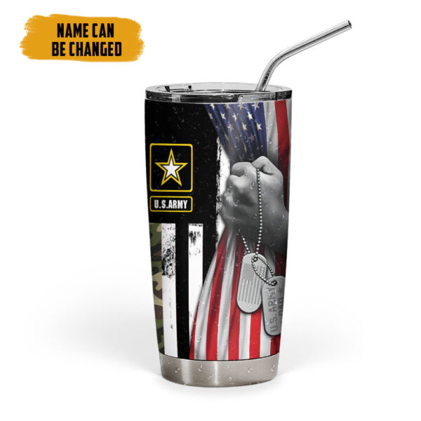 Gearhumans 3D U.S.Army Dad Veteran Fathers Day Custom Name Tumbler