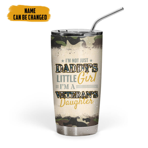 Gearhumans 3D Veterans Daughter Fathers Day Custom Name Tumbler