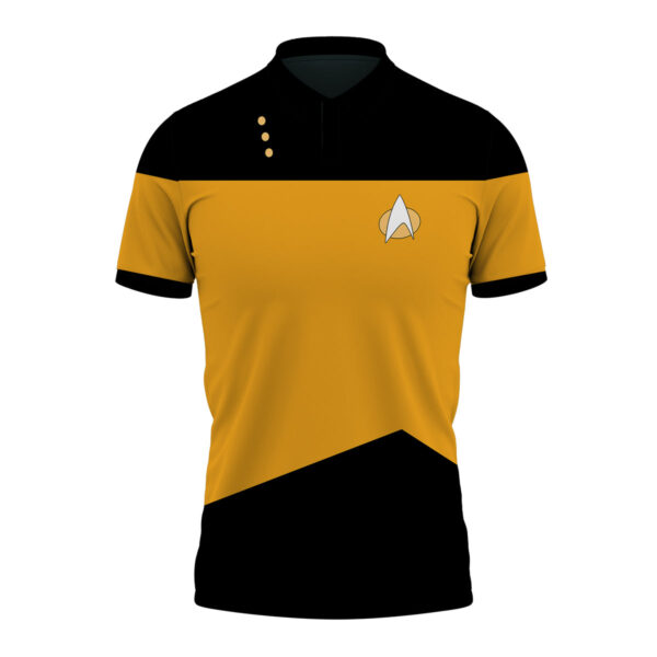 Gearhumans 3D ST The Next Generation Yellow Custom Polo Shirt