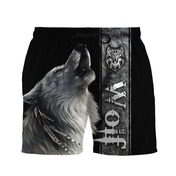 Gearhumans 3D Wolf All Over Printed Custom Hawaii Short