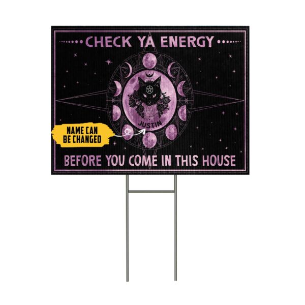 Gearhumans 3D Check Ya Energy Custom Name Yard Sign
