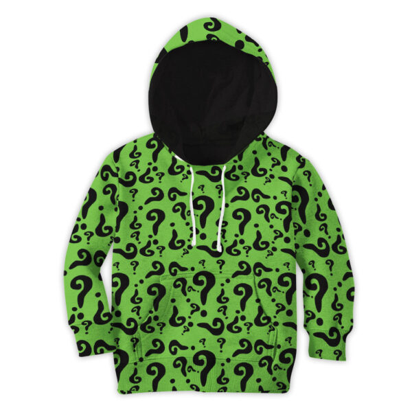 Gearhumans 3D DC The Riddler Custom Kid Hoodie