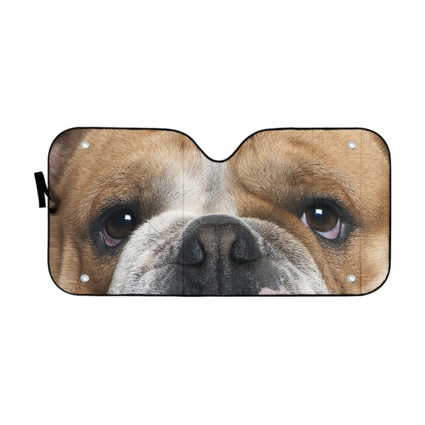 Gearhumans 3D Bulldog Eyes Custom Car Auto Sunshade