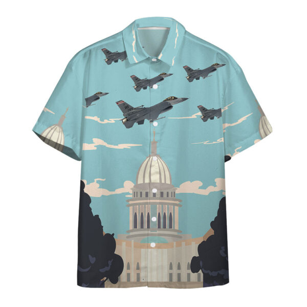 Gearhumans 3D US Air Force Wisconsin Air National Guard 115th Fighter Wing F16 Fighting Falcon Custom Hawaii Shirt