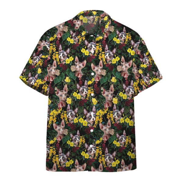 Gearhumans 3D Sphynx Cats And Floral Custom Hawaii Shirt