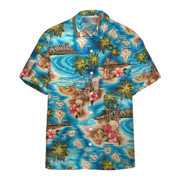 Gearhumans 3D Tropical Island Escape Hawaiian Camp Custom Short Sleeve Shirt