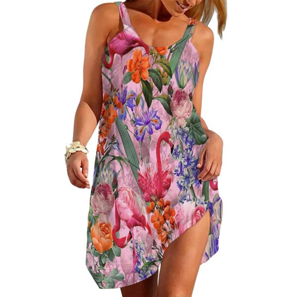 Gearhumans 3D The Beauti Of Flamingo Custom Beach Dress