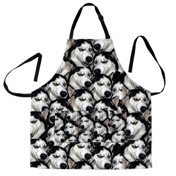 Gearhumans 3D Funny Husky Custom Apron