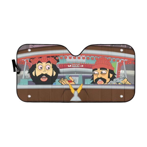 Gearhumans 3D Cheech And Chongs Animation Custom Car Auto Sunshade
