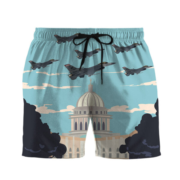 Gearhumans 3D US Air Force Wisconsin Air National Guard 115th Fighter Wing F16 Fighting Falcon Custom Hawaii Short