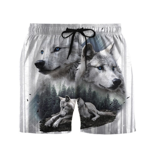 Gearhumans 3D White Wolves Pack Custom Men Short