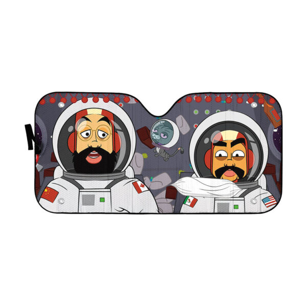 Gearhumans 3D Chee And Cho In Space Custom Car Auto Sunshade